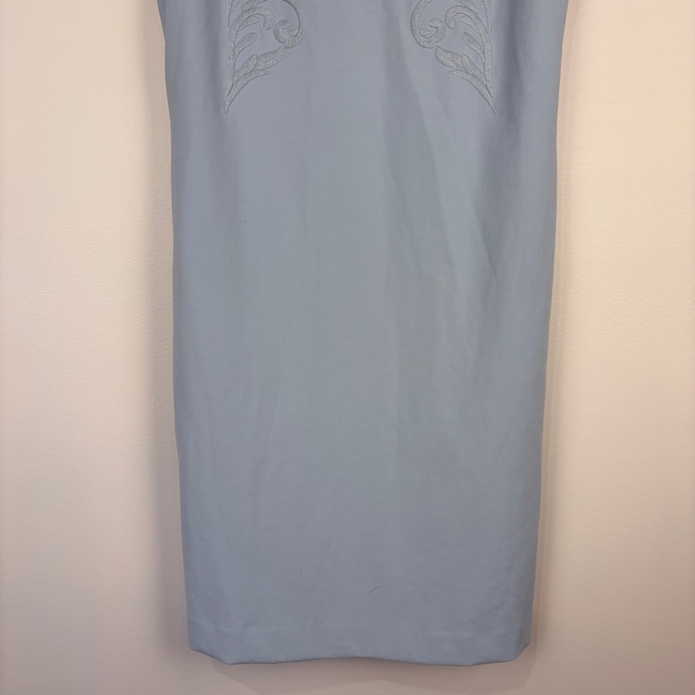 Brooks Brothers Blue Beaded Embroidered Sleeveless Shift Dress - Picture 3 of 10